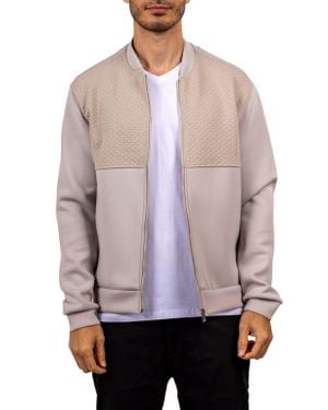 Maceoo Ascension 047 Mixed Media Bomber Jacket - Gray