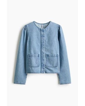H&M Puff-Sleeved Denim Jacket - Blue