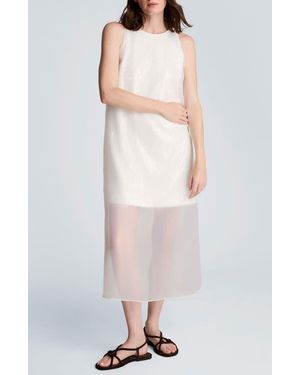 Kenneth Cole Sheer Overlay Dress - White