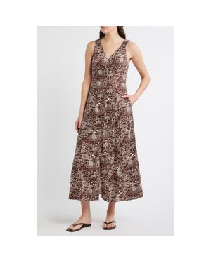 Marine Layer Camila Print Sleeveless Maxi Dress - Brown