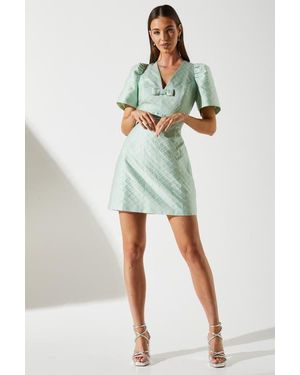 Coast Jacquard Bow Mini Dress - Multicolor