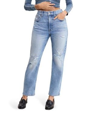 GOOD AMERICAN Good Icon High Waist Straight Leg Jeans - Blue
