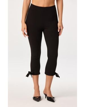Astr Eliza Tie Cuff Capri Pants - Black