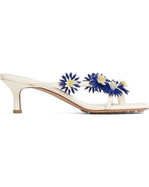 Bottega Veneta Riva Kitten Heel Sandal - Blue