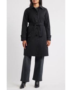 Michael Kors Water Resistant Belted Trench Coat - Black