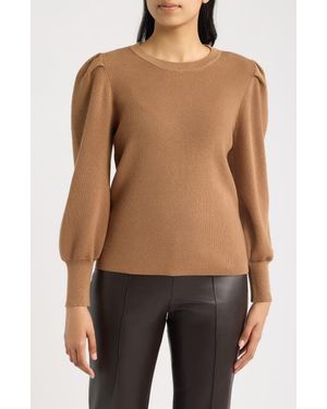 Anne Klein Puff Shoulder Sweater - Black