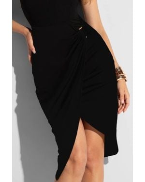 TA3 Sarong Cover-Up Midi Skirt - Black