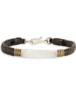 Caputo & Co. Macrame Hammered Id Bracelet - Metallic