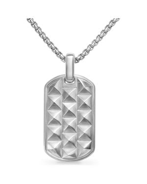 David Yurman Sculptural Sterling Silver Pyramid Tag Enhancer - Metallic