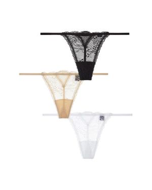 Journelle Sapna Assorted 3-Pack G-String Thongs - Multicolor