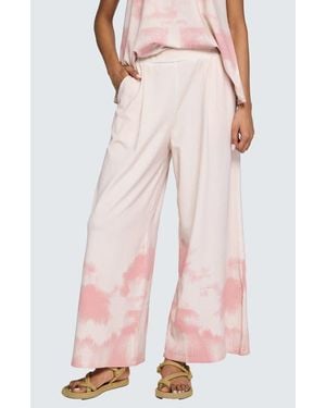 Luukaa Daris Garment-Dyed A-Line Pants - Pink
