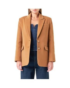 Grey Lab Oversize Single Breasted Blazer - Blue