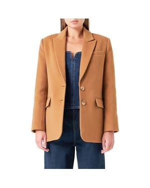 Grey Lab Oversize Single Breasted Blazer - Blue