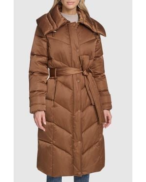 Andrew Marc Palmer Belter Puffer Coat - Brown