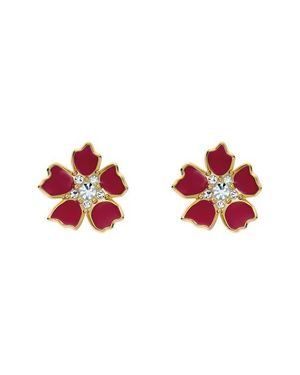 Ted Baker Petinna Painted Flower Stud Earrings - Red