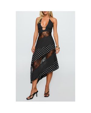 Princess Polly Down With Love Asymmetric Sleeveless Midi Dress - Black