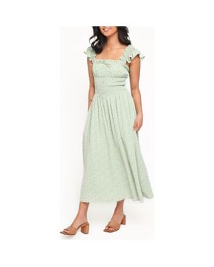 Petal & Pup Bronte Floral Print Maxi Dress - Green