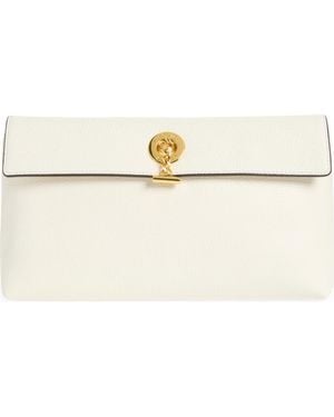 Veronica Beard Anchor Leather Clutch - White