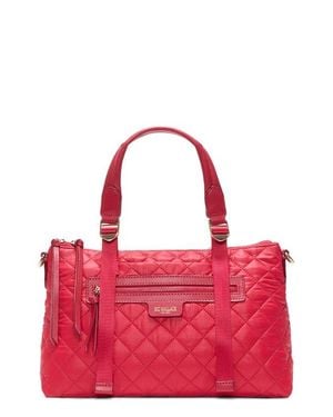MZ Wallace Small Park Quilted Nylon Satchel - Red