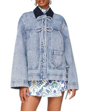 Avec Les Filles Oversized Denim Chore Jacket - Blue
