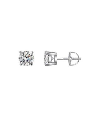Donatello Gian Sterling Screw-Back Round Small Studs - Metallic