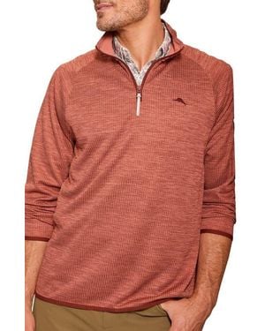 Tommy Bahama Palm Pro Islandzone Performance Half Zip Pullover - Orange