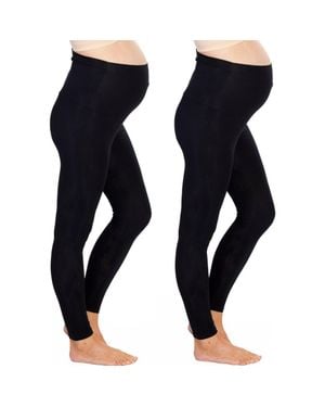 ANGEL MATERNITY 2-Pack Maternity Leggings - Black