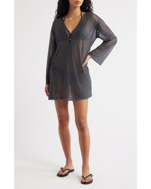 Rag & Bone Rb Miramar Mesh Cover-Up Dress - Black