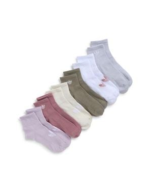 adidas Gender Inclusive Originals Assorted 3-Pack Lettuce Edge Ruffle Quarter Socks - Pink