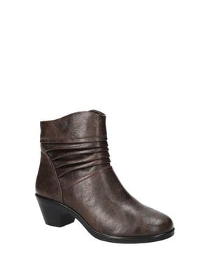 Easy Street Bess Faux Leather Bootie - Brown