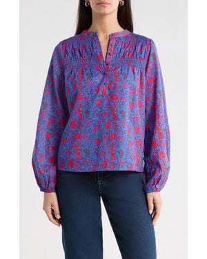 Sugarlips Tanya Floral Cotton Top - Purple
