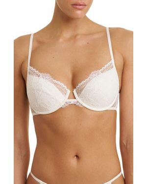 Natori Fleur Padded Underwire Lace Demi Bra - White