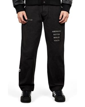 Pleasures X Zero Skateboards Work Pants - Black