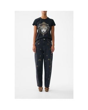 CAMILLA Slim Fit Round Neck T-Shirt - Blue