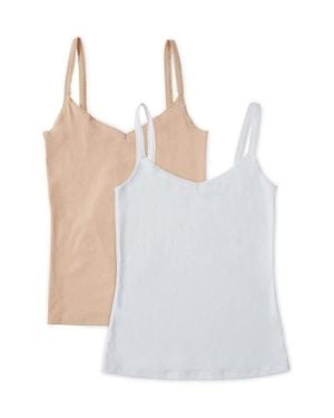 On Gossamer 2-Pack Cabana Cotton Reversible Camisoles - White