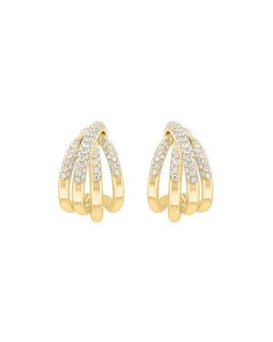 Effy 18K Rose Diamond Pavé Hoop Earrings - Metallic