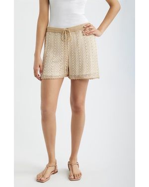 City Blues Open Stitch Shorts - Natural