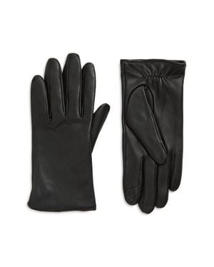 Cole Haan Leather Touchscreen Gloves - Black