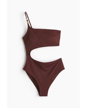 H&M Padded-Cup High Leg Swimsuit - Brown