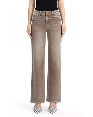 Bayeas Mid Rise Straight Leg Jeans - Brown