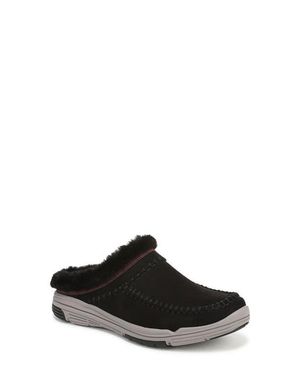 Ryka Arrow Faux Fur Trim Mule - Black