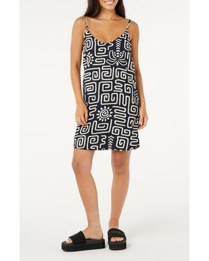 Rip Curl Sunset Luau Linen Blend Sundress - Black