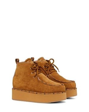 MCM Platform Boots - Brown