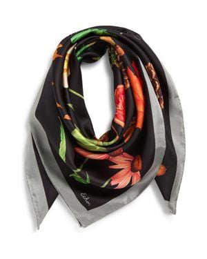 Echo The Botanists Collection Silk Scarf - Black
