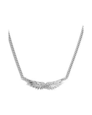 Awe Inspired Wings Cuban Chain Necklace - White