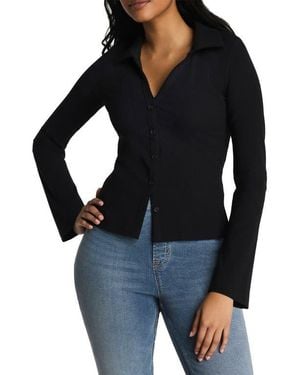 Spanx Knit Button-Up Shirt - Black