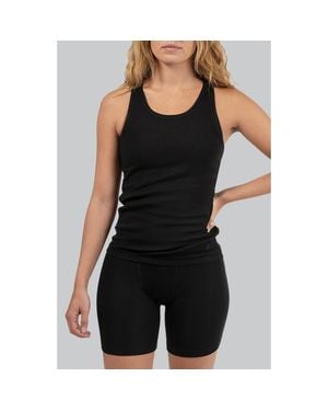 OXER Pima Cotton Blend Rib Tank - Black