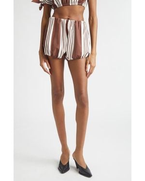 Posse Rosie Stripe Bubble Hem Shorts - Multicolor