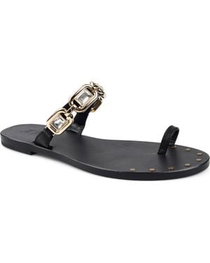 Zigi Toe Loop Sandal - Black