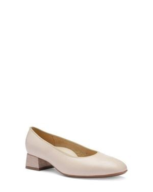 Ara Gypsum Block Heel Pump - Natural
